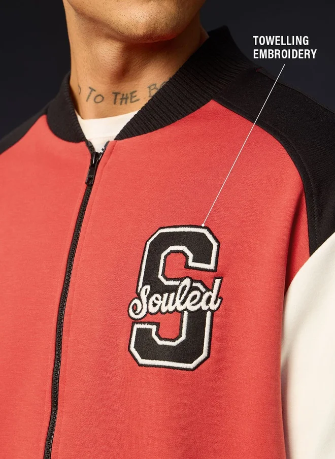The Souled Store  The Souled Store Men Oversized Fit Colourblocked Red Baseball Shirt  | Best Price UAE