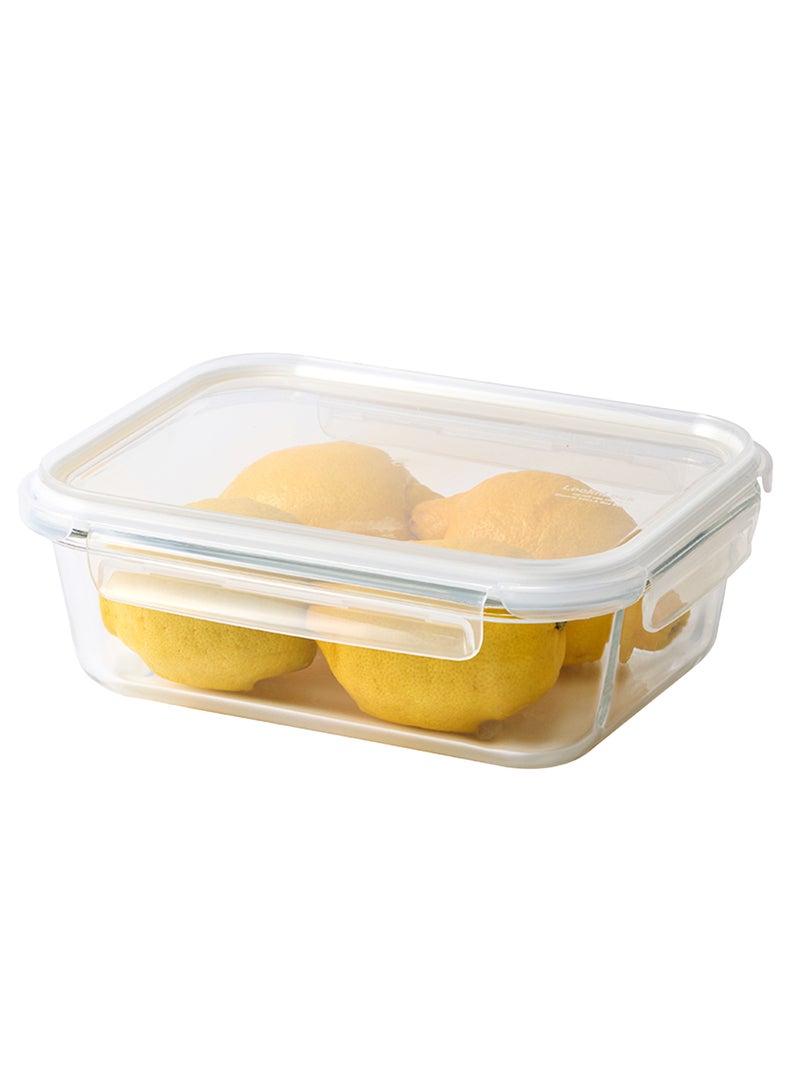 LocknLock Stackable Tempered Glass Rectangular Food Container 1.5L , Airtight with 4-Side Locking Lid, Microwave, Freezer & Dishwasher Safe, Stackable Glass Storage for Meal Prep & Leftovers