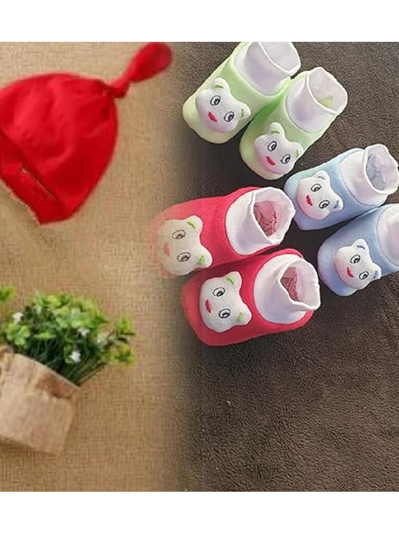 زوج واحد من جوارب بيبي  بألوان مميزة للأطفال  مصمم بعناية ناعم على قدم الطفل ولين لسهولة الحركة الوان متعددة - Image 2