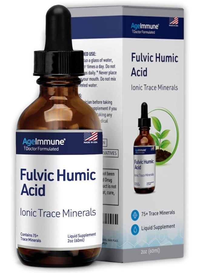 AgeImmune AgeImmune Fulvic Humic Acid Ionic Trace Minerals with Electrolytes Liquid Supplement - Image 1