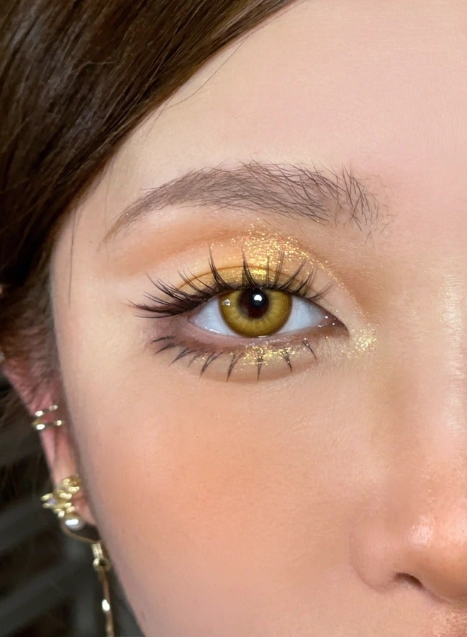 ميل كريك ميلك كريك العدسات اللاصقة الملونة 14.0mm هيدروجيل العدسات المتاحة لمدة 12 شهرا 1 زوج من 2 نظارات الفجر الذهبي - Image 2