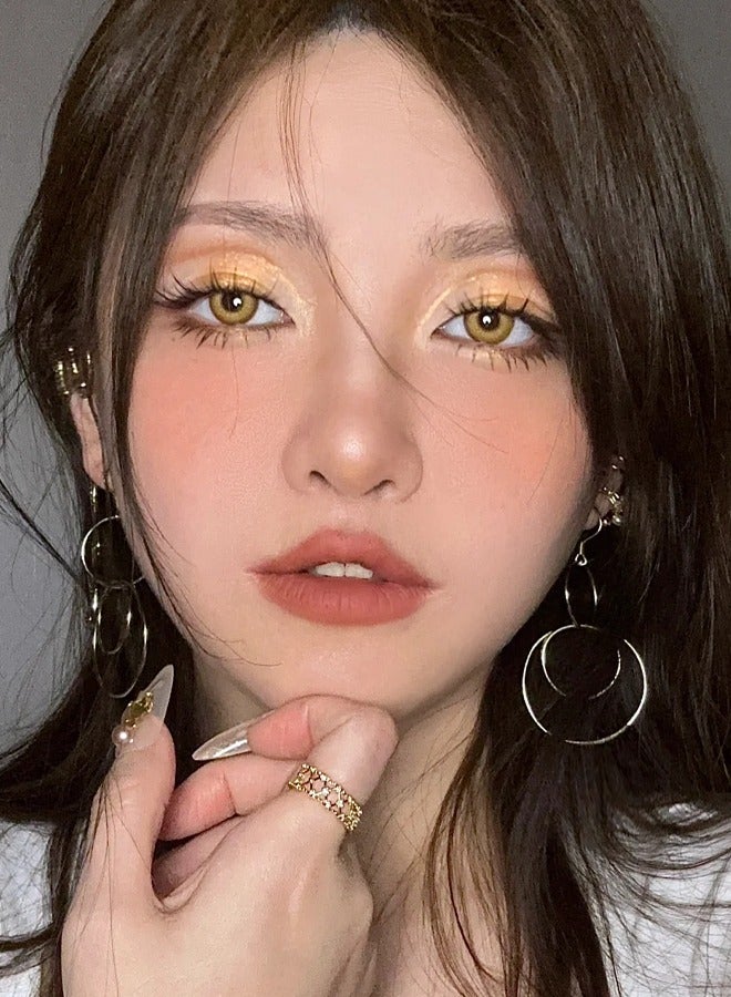 ميل كريك ميلك كريك العدسات اللاصقة الملونة 14.0mm هيدروجيل العدسات المتاحة لمدة 12 شهرا 1 زوج من 2 نظارات الفجر الذهبي - Image 5