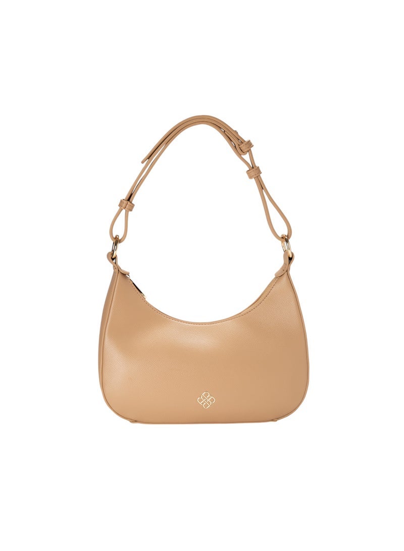 Bata Textured Hobo Bag Beige - Image 1