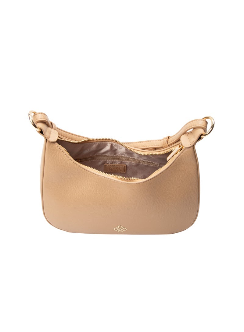 Bata Textured Hobo Bag Beige - Image 4
