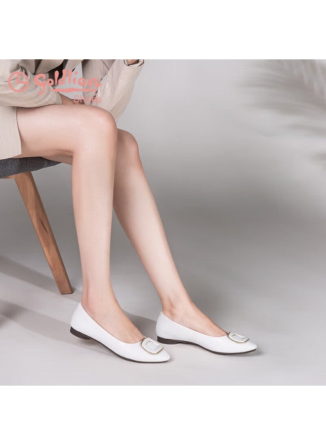 Goldlion Women's Shoes, Shallow Slip-on Pointed Toe Flat Shoes, Commuter Work Flats For Women-66111005321p - Image 4
