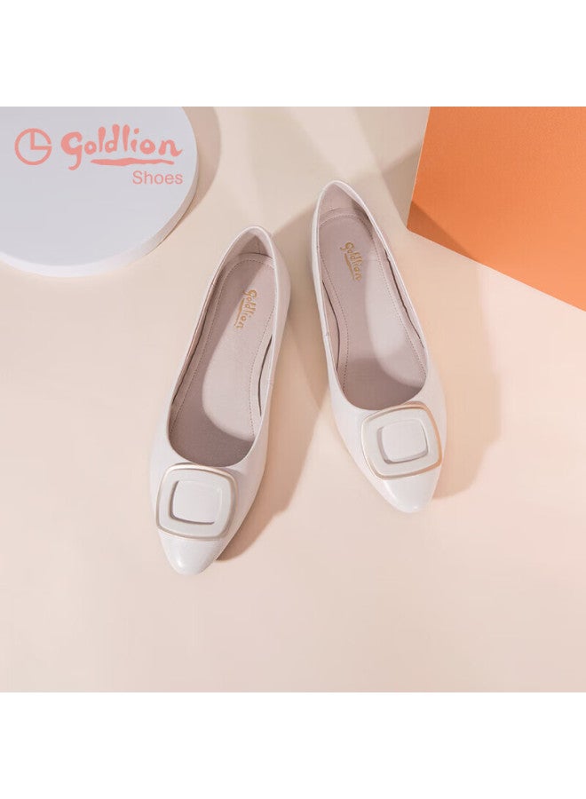 Goldlion Women's Shoes, Shallow Slip-on Pointed Toe Flat Shoes, Commuter Work Flats For Women-66111005321p - Image 3
