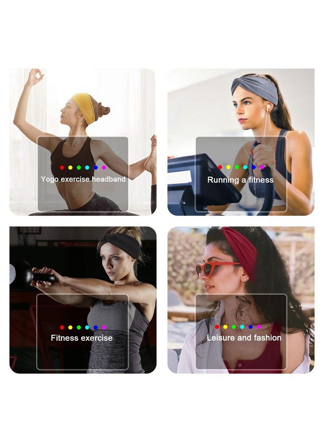 Xtrend Wide Headbands For Women Non Slip Fashion Stretch Headband Boho Head Bands Women'S Hair Band Turban Sports Hairband Girls Accessories 6 Pcs（Black, Dark Gray, Navy Blue, Red, White, Light Gray） - Image 5