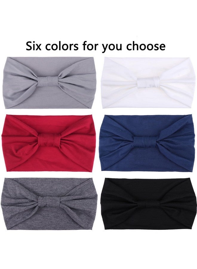 Xtrend Wide Headbands For Women Non Slip Fashion Stretch Headband Boho Head Bands Women'S Hair Band Turban Sports Hairband Girls Accessories 6 Pcs（Black, Dark Gray, Navy Blue, Red, White, Light Gray） - Image 3