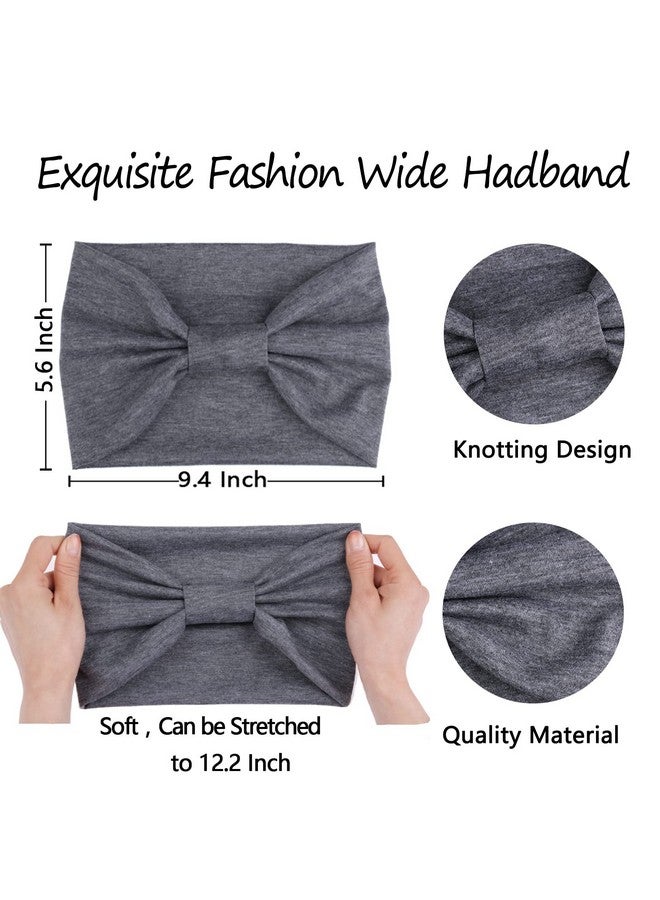 Xtrend Wide Headbands For Women Non Slip Fashion Stretch Headband Boho Head Bands Women'S Hair Band Turban Sports Hairband Girls Accessories 6 Pcs（Black, Dark Gray, Navy Blue, Red, White, Light Gray） - Image 2