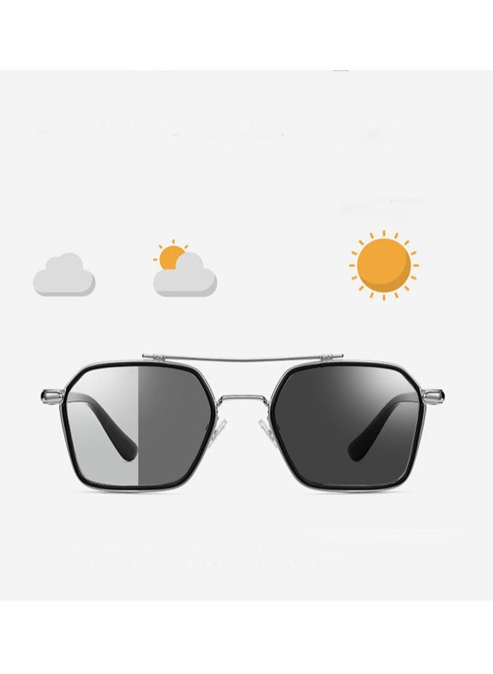 Royal Classic Photosensitive Photochromic Sunglasses Men and Women  Outdoor Sunglasses Polarized Fashionable UV400 Protection Sun Glasses for Men Driving, Fishing, Golfing, Traveling, Gradient Grey Lens - Image 5