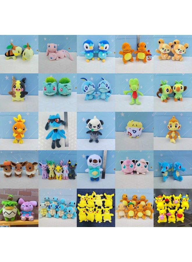 Pokemon Elf Baby Fire Dragon Pikachu Tearful Eyes Lizard Wonderful Frog Seed Grass Seedling Turtle Plush Toy Doll-Specifications:Standing On The 15th, Both Eyes Open-Color:independent Compression