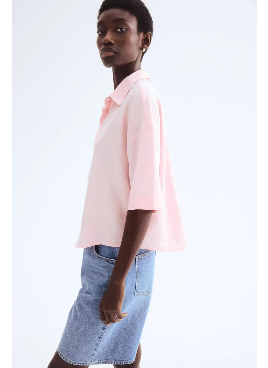 اتش اند ام Linen-Blend Shirt