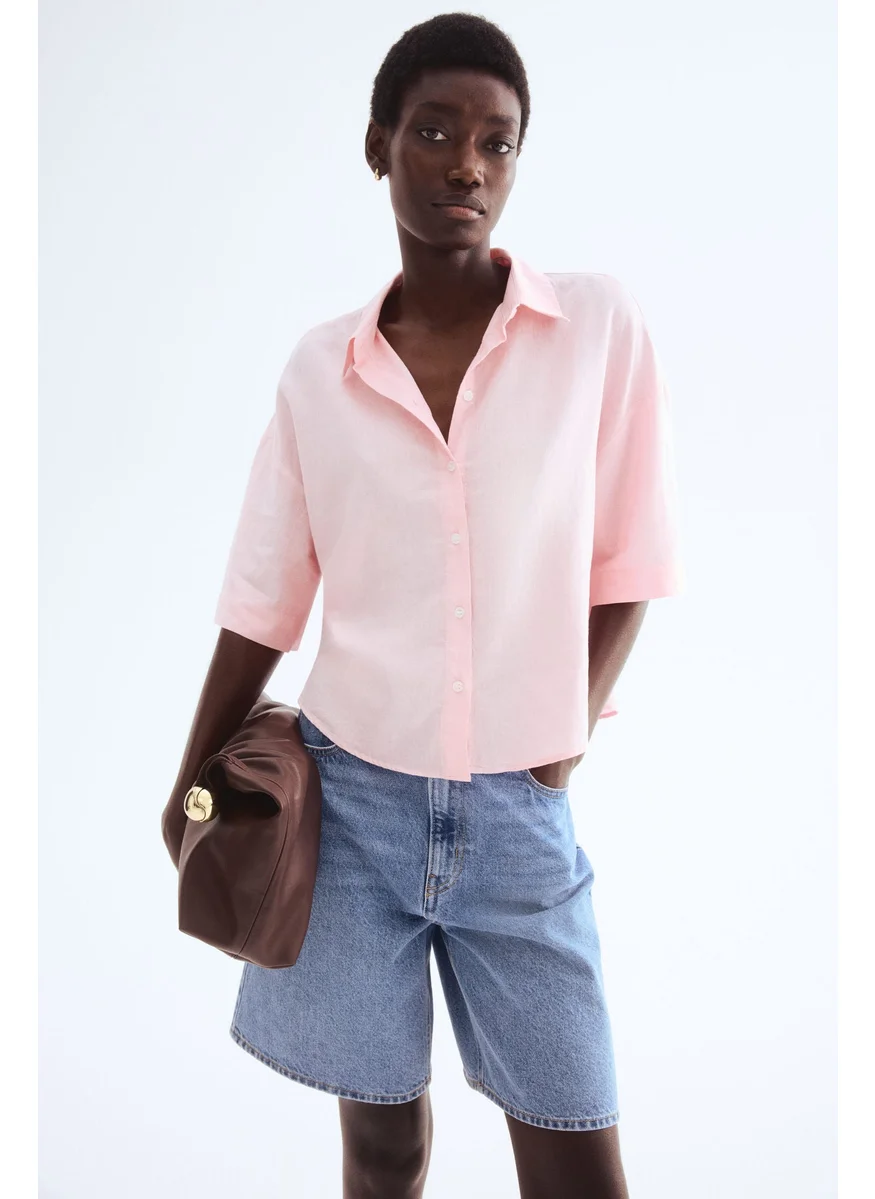 اتش اند ام Linen-Blend Shirt