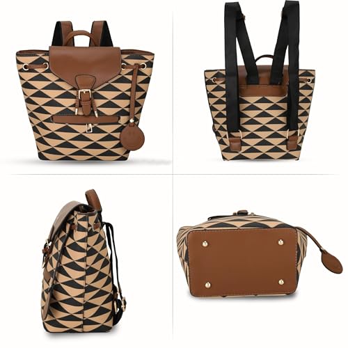 SIBY Smiley Backpack - Waterproof PU, Lightweight Design, 5 Compartments, 2 Card Slots - Ideal for Daily Use and Travel (CREAM) - Image 5