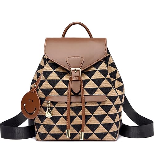 SIBY Smiley Backpack - Waterproof PU, Lightweight Design, 5 Compartments, 2 Card Slots - Ideal for Daily Use and Travel (CREAM) - Image 1