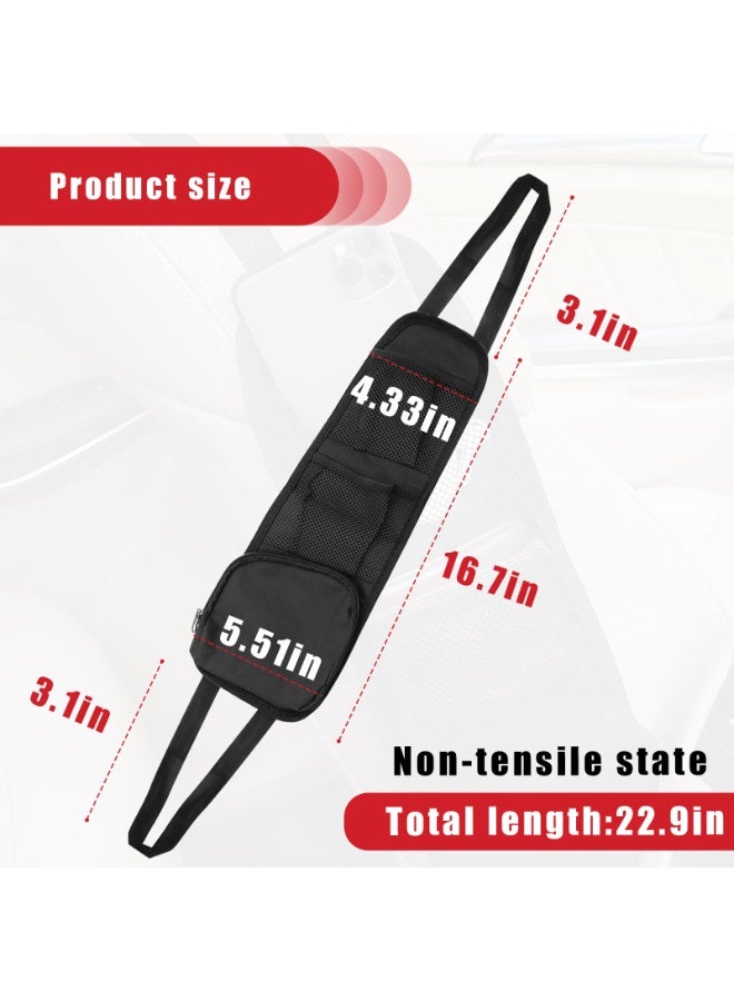 2PCS Car Seat Storage Hanging Bag, Multi-Pocket Seat Side Organizer, Multifunctional Mesh Net Pocket, Can Hold Mobile Phone, Wallet, Glasses, Suitable for Cars, SUVs, Trucks - Image 2