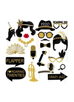 20PCS 1920s Photo Booth Funny Props, Roaring 20's Party Photo Props with Bamboo Sticks, Creative Party Supplies, Perfect 1920s Themed Birthday Wedding Hollywood Party Decoration Accessories