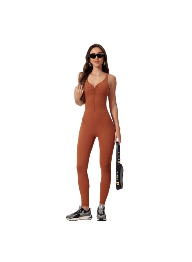 Zipper Scrub Naked Tight Yoga Jompon Outdoor Sports Jompon Quick-drying Running Fitness Suit - Image 5