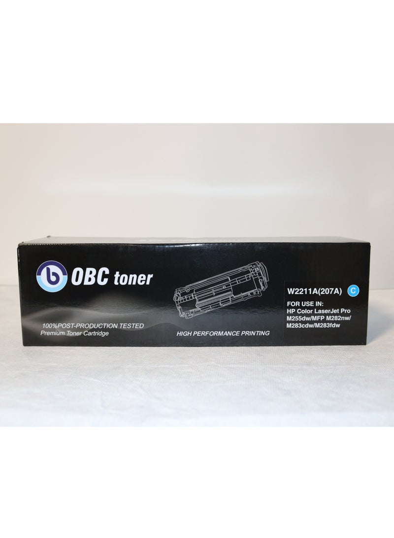 OBC Compatible OBC LaserJet Toner 207A Cyan (W2211A) The ideal solution for high-quality printing and reliable performance. This toner delivers up to 1,350 pages of printing - Image 1