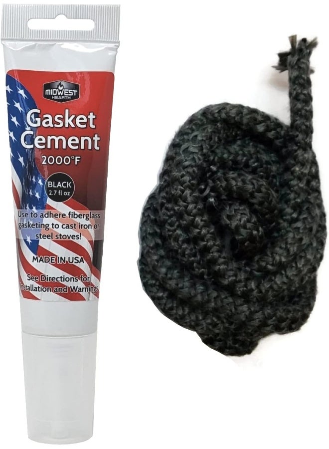 Midwest Hearth Midwest Hearth Wood Stove Replacement Gasket Kit for Woodburning Stoves  Graphite Impregnated Fiberglass Gaskets and Adhesive 38 x 84 Rope  - Image 3