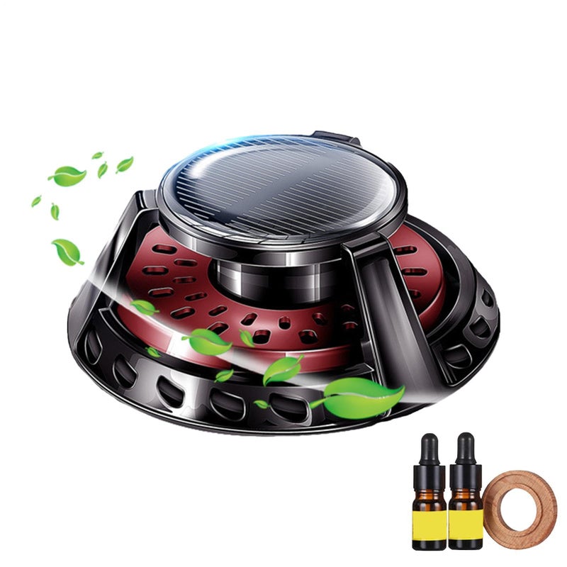 موزع عطر للسيارة بالطاقة الشمسية مع زيت قابل لإعادة التعبئة، سبيكة معدنية، 100 مل - Image 3