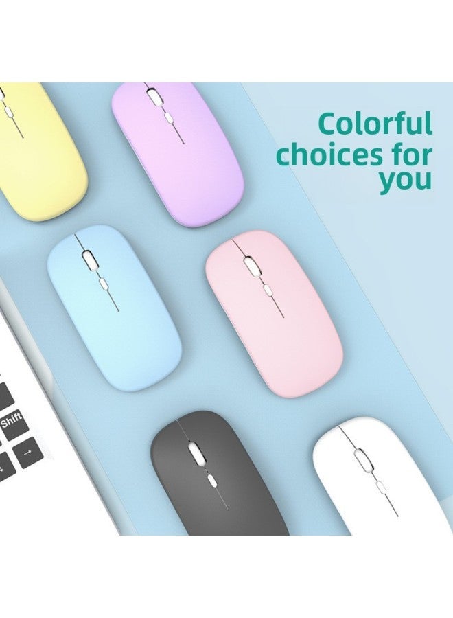 Wireless Mouse For Ipad Phone Tablet Mute Mini Girls Cute Computer Office Bluetooth Mouse-Color:Dual-mode Charging Mouse-dark Purple - Image 1