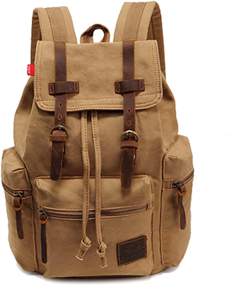 AUGUR High Capacity Canvas Vintage Backpack - for Camping Hiking Travel 12-17" Laptop - Image 1