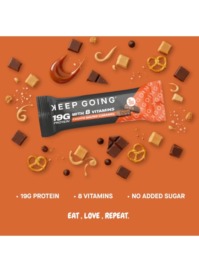 KEEP GOING كيب جوينغ بروتين بار بالفيتامينات شوكولاتة بالكراميل المملح - Image 3