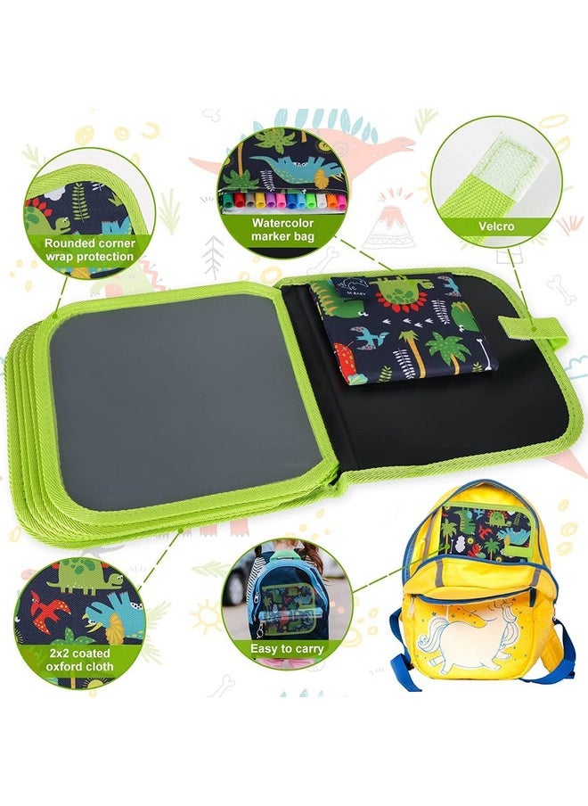 ArtBee ArtBee Erasable Doodle Drawing Book - 6 Sheets Double-Side Kids Draw Slate for Colouring Sketching Painting Toy Writing Boards Children Scribbler Pad with 4 Water-Soluble Chalk Markers (Off White)  - Image 4