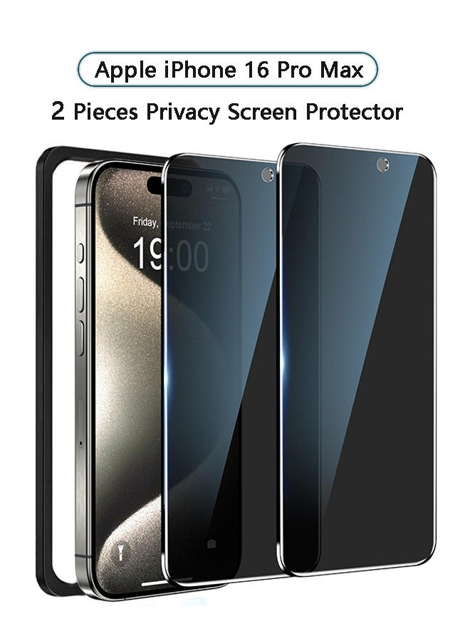 X-level 2 Pcs iPhone 16 Pro Max Privacy Screen Protector, Easy Installation with Alignment Frame, Anti-Drop and Anti-Scratch, Case Friendly Anti-Spy Anti-Fingerprint - Image 1