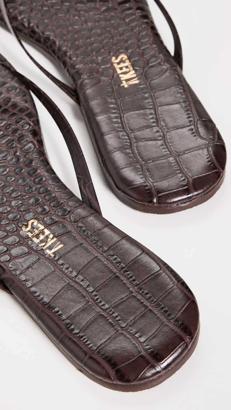 TKEES Women's Square Toe Lily Carob Croc 6 Medium - Image 4