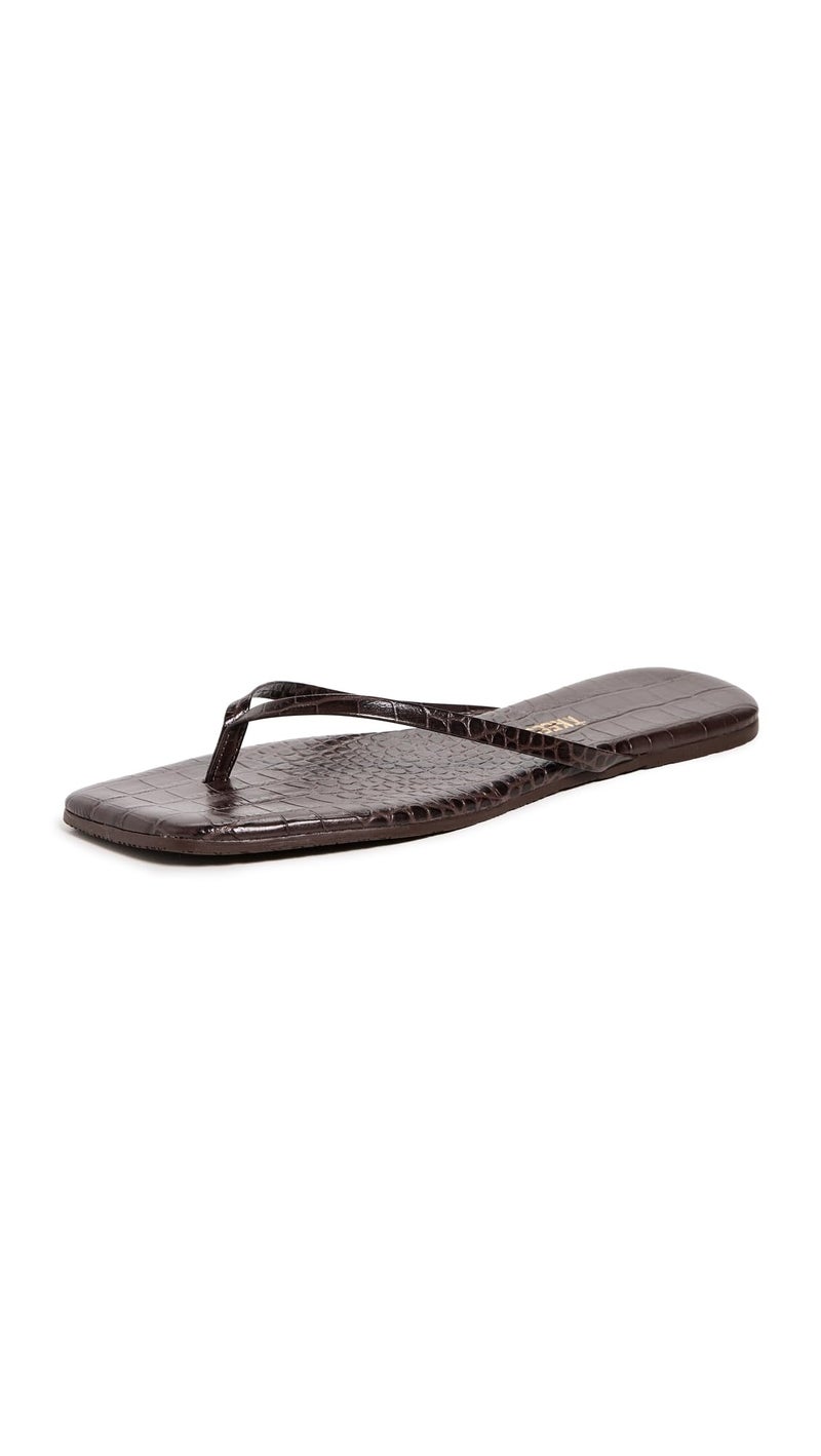 TKEES Women's Square Toe Lily Carob Croc 6 Medium - Image 1