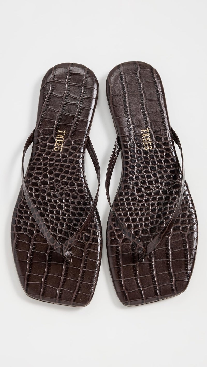 TKEES Women's Square Toe Lily Carob Croc 6 Medium - Image 3