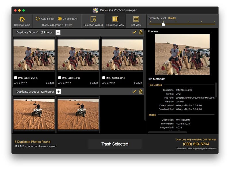 Wise Tech Labs Duplicate Photos Sweeper - For Mac - 1 MAC, 1 Year | Scan for Duplicate & Similar Pictures | Organize your Photos Collection | Latest Version (Email Delivery in 2 hours- No CD) - Image 3