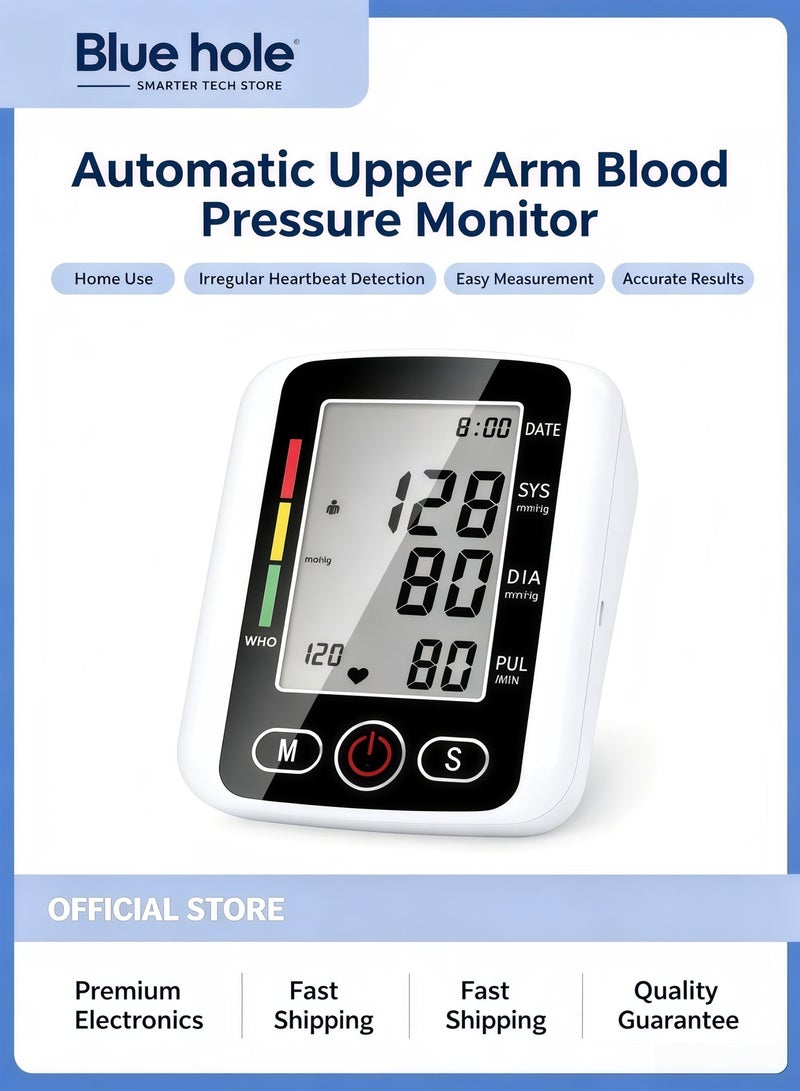 BlueHole utomatic Upper Arm Blood Pressure Monitor for Home Use with Irregular Heartbeat Detection Easy Measurements and Accurate Results blood pressure meter digital blood pressure monitor bp monitor - Image 1
