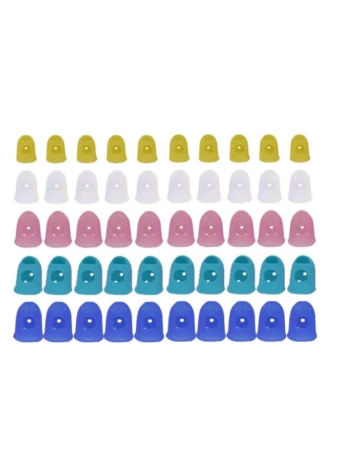 50pcs Guitar Silicone Finger Protector,Color Fingertip Protection Covers Caps in 5 Sizes for Beginner Playing Ukulele Electric Guitar and 6 Guitar Picks - Image 5