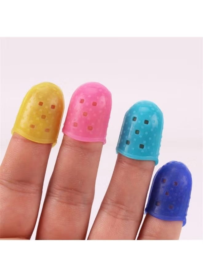 50pcs Guitar Silicone Finger Protector,Color Fingertip Protection Covers Caps in 5 Sizes for Beginner Playing Ukulele Electric Guitar and 6 Guitar Picks - Image 2