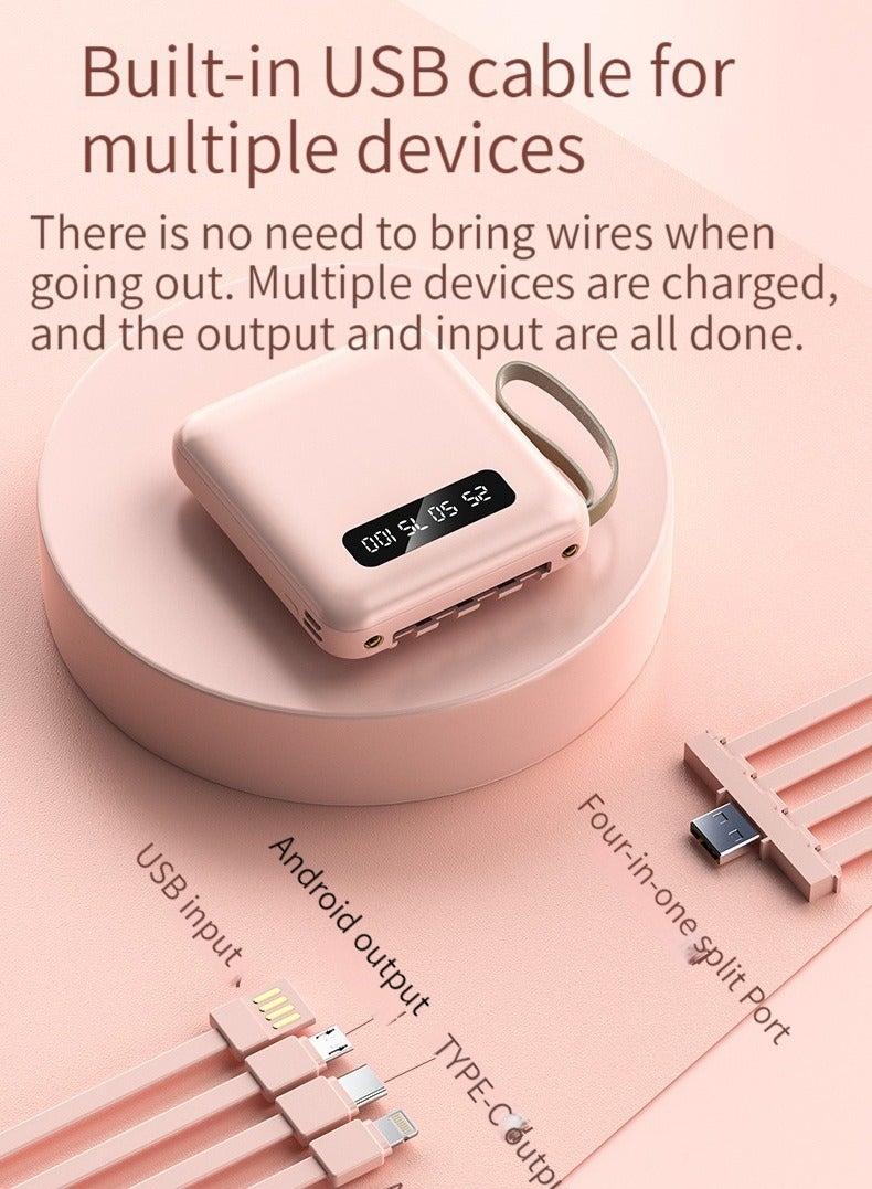 Large-capacity portable digital display charging treasure comes with USB charging cable 20000 mAh mobile phone tablet all-round universal mini mobile power digital display large screen  - Image 2