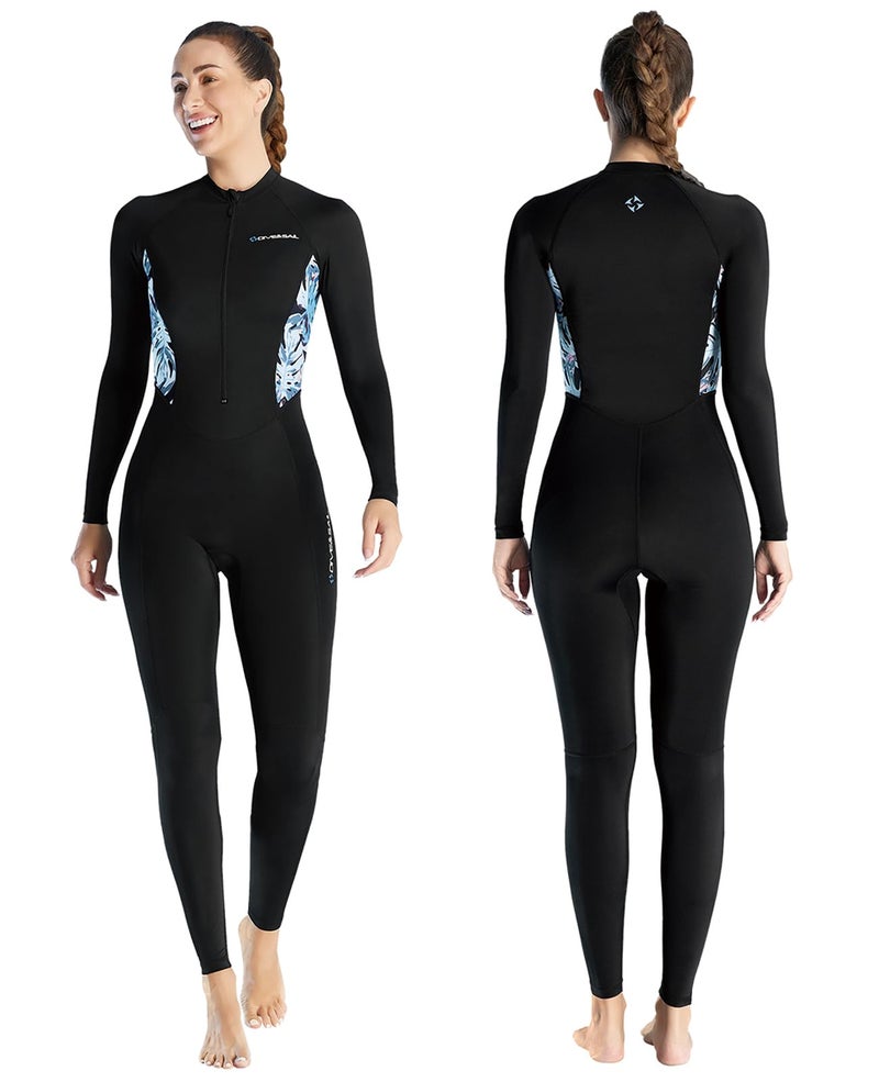Skyone Diving Skins for Women Men Thin Wetsuits Swimsuit Full Body Rash Guard UV Protection Long Sleeve Wet Suit Dive Skin One Piece Quick Dry Scuba Skin for Surfing Women Black Medium - Image 2