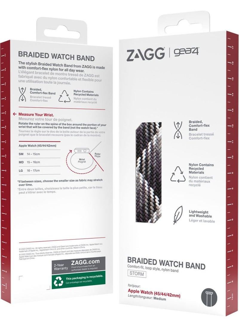 Gear4 Braided Apple Watch Series 8/7 (45mm), Series 6/SE/5/4 (44mm) and Series 3/2/1 (42mm) Band - Storm - Image 5