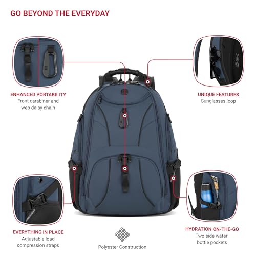 SWISSGEAR حقيبة ظهر لابتوب SwissGear 1900 Scansmart TSA 17 بوصة، توت، 19 بوصة - Image 3