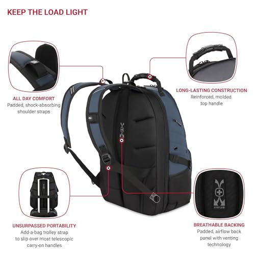 SWISSGEAR حقيبة ظهر لابتوب SwissGear 1900 Scansmart TSA 17 بوصة، توت، 19 بوصة - Image 5