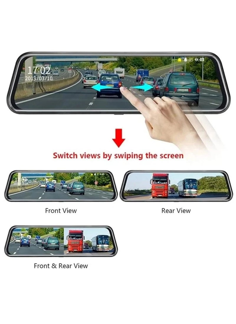 دينكس داش كام DENX DX2257 بدقة 4K مع شاشة لمس 10 بوصة، رؤية ليلية متقدمة، وعدسة بزاوية 170 درجة لتسجيل أمامي وخلفي عالي الجودة  - Image 3