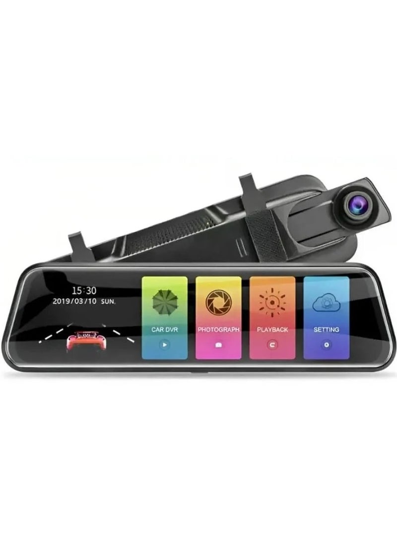 دينكس - داش كام DENX DX2257 بدقة 4K مع شاشة لمس 10 بوصة، رؤية ليلية متقدمة، وعدسة بزاوية 170 درجة لتسجيل أمامي وخلفي عالي الجودة - Image 1