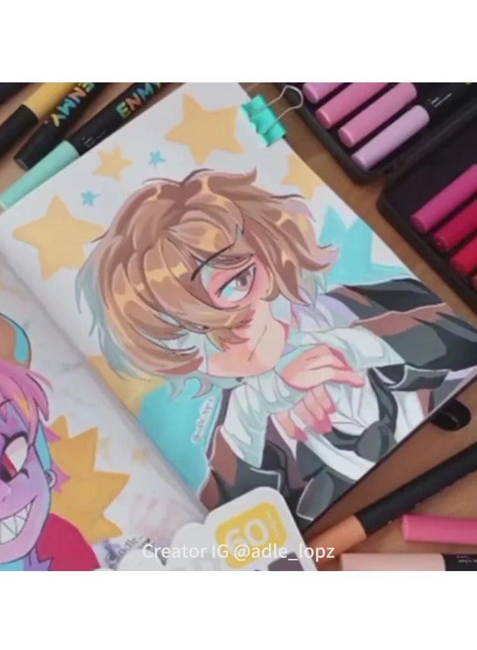 العدو أقلام أكرليك ENMY بـ 36 لونًا – ماركرز أكريليك سائل مباشر للقماش، الخشب، الزجاج، الصخور، والهدايا – ألوان نابضة، تدفق حبر سلس، ظلال لون البشرة – مثالي للفنانين وهواة الحرف اليدوية - Image 4