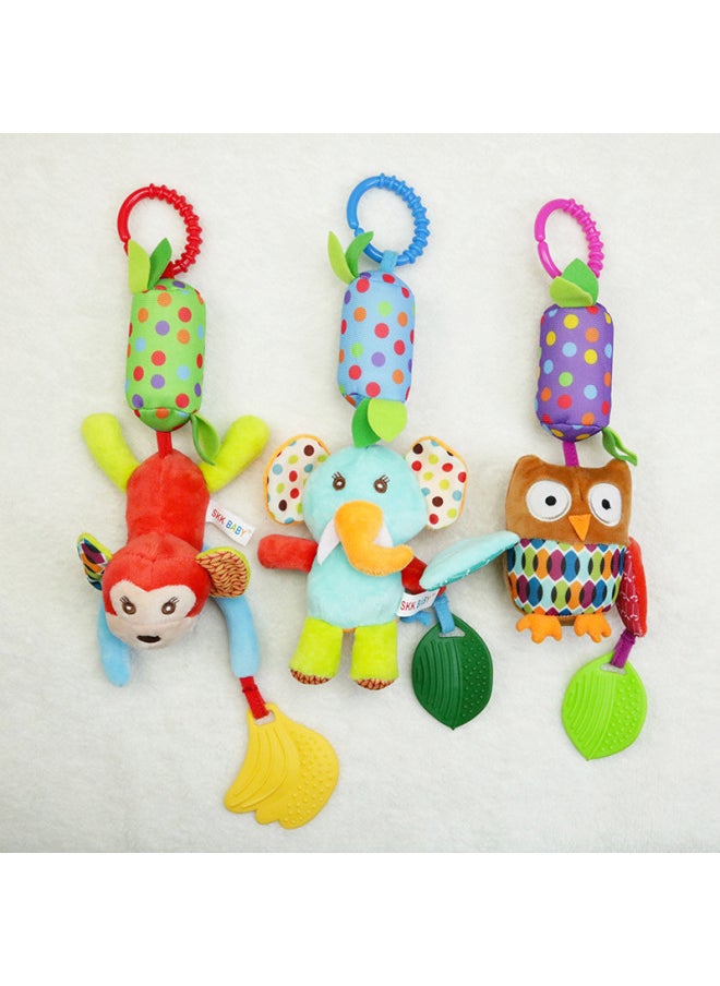 Elephant Monkey Owl Wind Chimes Baby Stroller Hanging Toys 0-1 Years Old Plush Bell Teether Animal Bed Hanging-Specifications:skk Owl Wind Chime  - Image 2