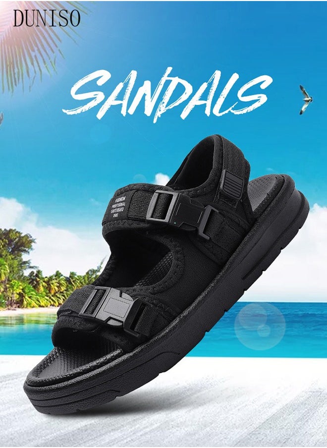 Men's Sandals Lightweight Slide Sandal with Non-slip Soles Thick Sole Beach Sandal Open Toe Breathable Slip-on Sandal House Flat Sandal for Indoor and Outdoor - pzsku/Z8371F257EDFEFA419E57Z/45/_/1713172266/c365f665-9de1-4b7f-9394-22baaed9a734