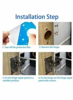 Generic Cabinet Door Hinge Repair Plate,Kitchen Cupboard Door Hinge Repair Kit,Hinge Repair Brackets Kit Includes Fixing Screws,for Wood,Furniture,Shelves,Cabinet (1set)  - Image 3