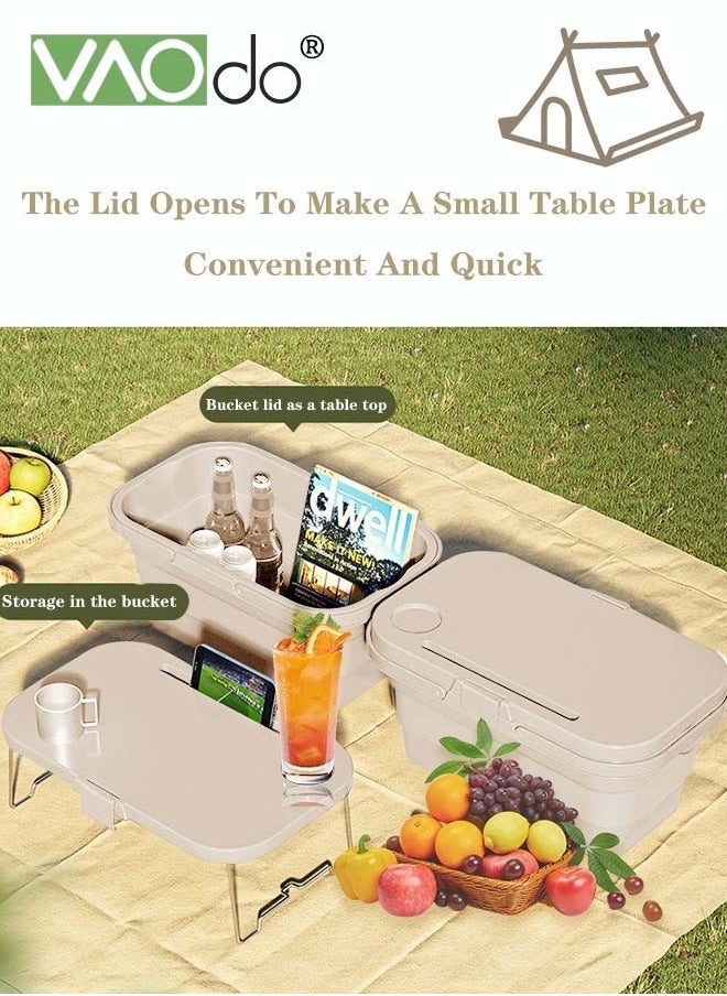Multifunctional With Portable Picnic Basket Outdoor Picnic Large Capacity Foldable Storage Basket With Table Portable Storage Basket