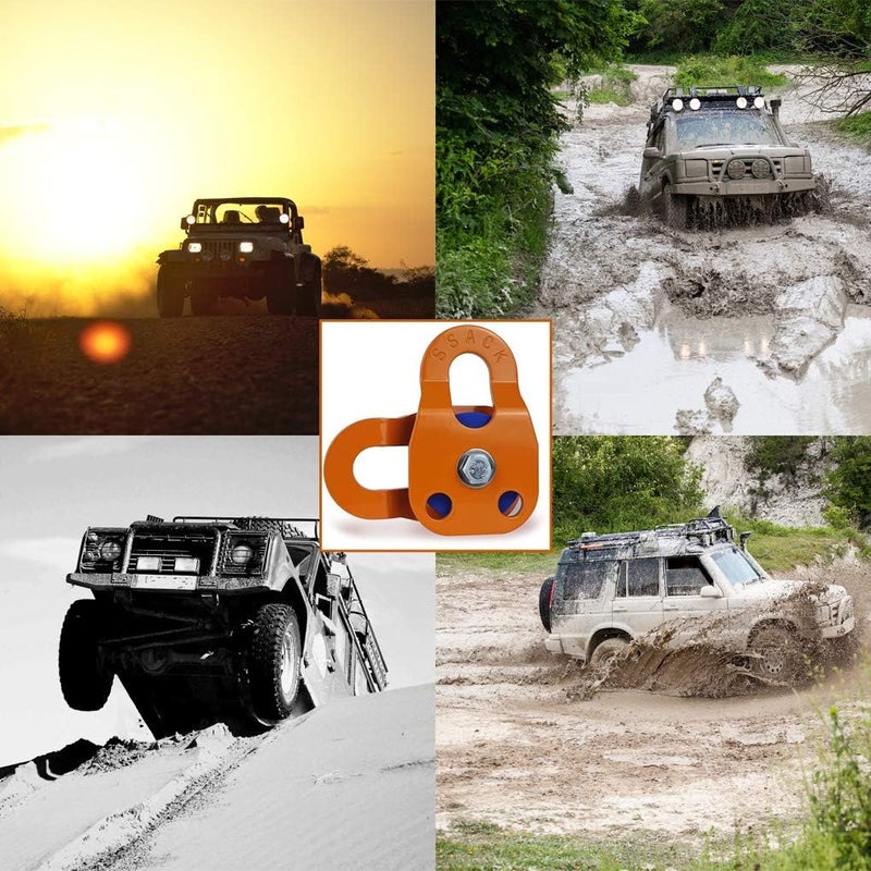 SSACK Store Snatch Block for Winches Synthetic Rope Snatch Pulley Block Max Load 29,000 lbs (Orange) - Image 5